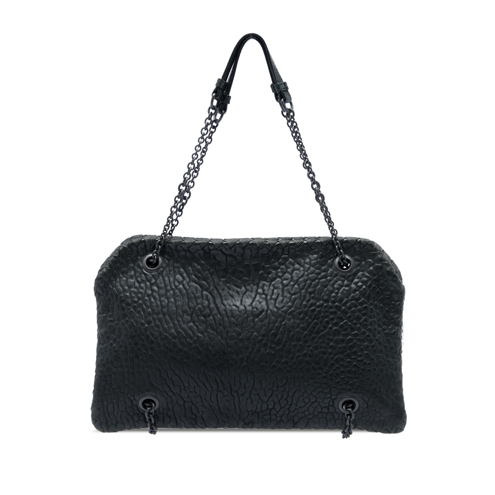 Pre-Loved Bottega Veneta Textured Leather Whipstitch Duo Shoulder Bag